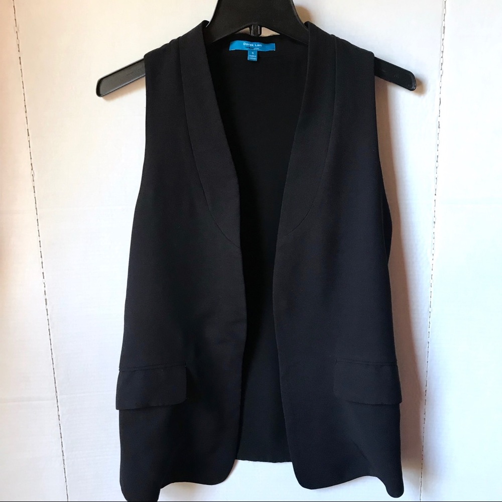 Derek Lam Women’s Black Open Front Tuxedo Vest